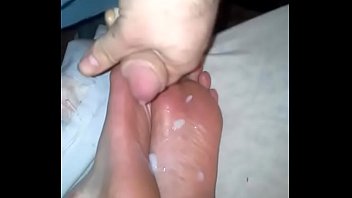 Cum all over her feet